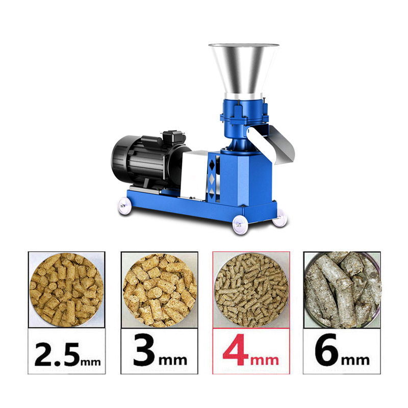 The 210-type single-phase shaft is linked to a small household feed pellet machine, which produces 500 kg per hour. Our pellet feed machine is specially designed for breeding professional households and their small farms. It can produce feeds such as pigs,cattle, sheep, rabbits, chickens, ducks and fish. The surface of the particles is smooth, the hardness is moderate and dry
